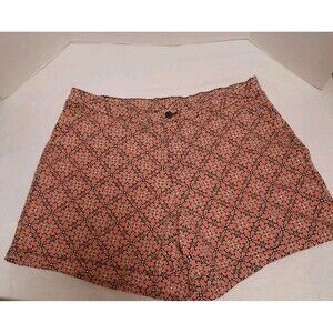 No Boundaries Women’s XL Orange Black Geometric ALL Over Print Shorts Casual